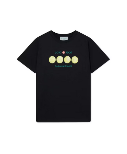 Casablanca Sport Tennis Balls Printed T-shirt Black
