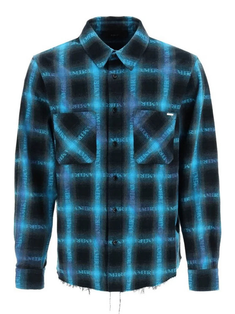 AMIRI PLAID SHIRT BLACK BLUE