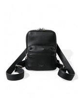 Chic Black Calf Leather Small Backpack
