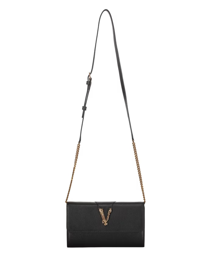 Calf Leather Clutch with Chain Strap