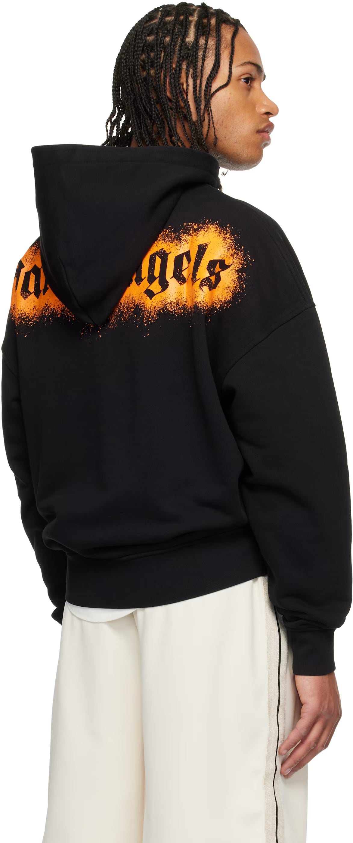 Black Spray Bear Loose Hoodie