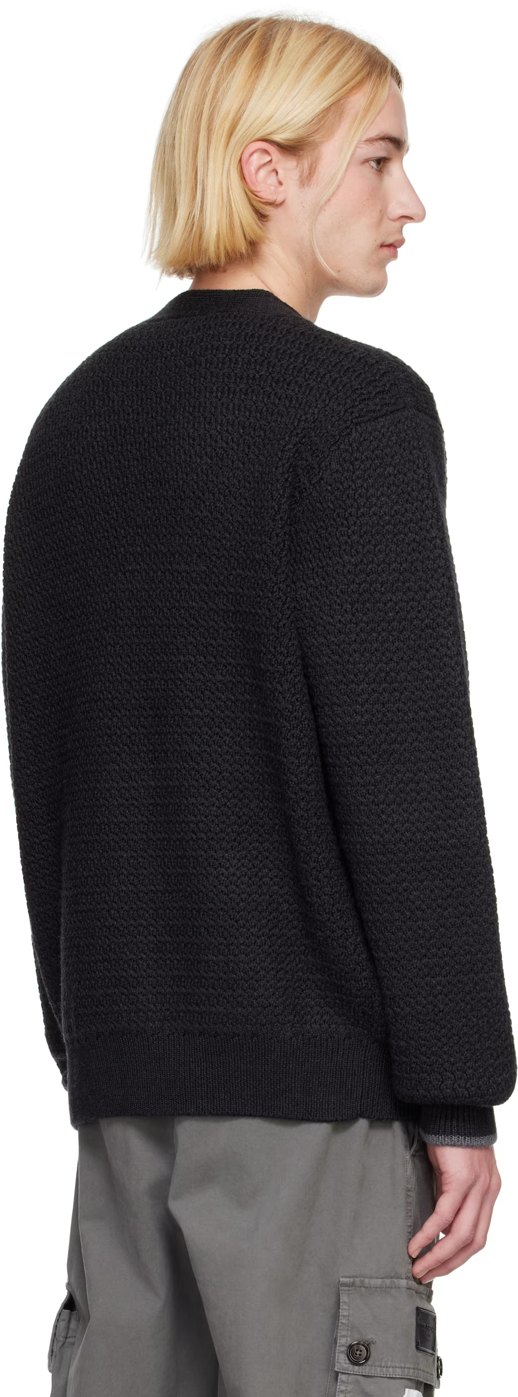 Dolce&Gabbana Gray Hand-Knit Wool Cardigan
