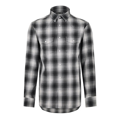 Checked Western Long-Sleeve Patterned Shirt