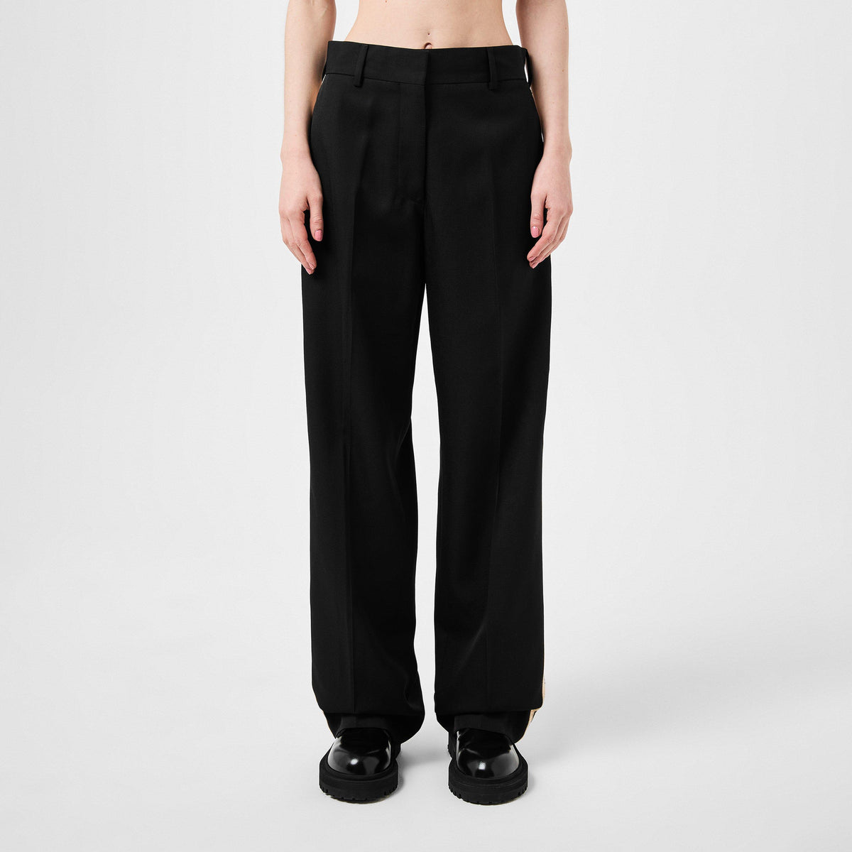 Knit-Tape Straight Trousers