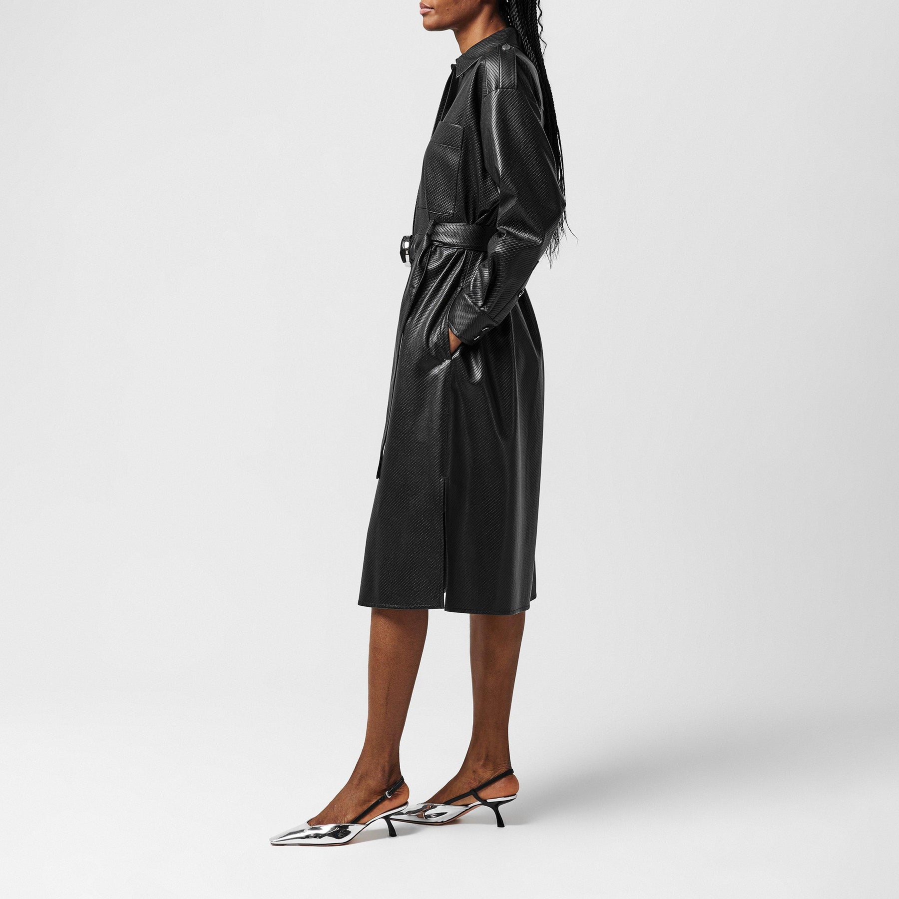 Women's Delaxa Dress, Synthetic-Coated Faux Leather