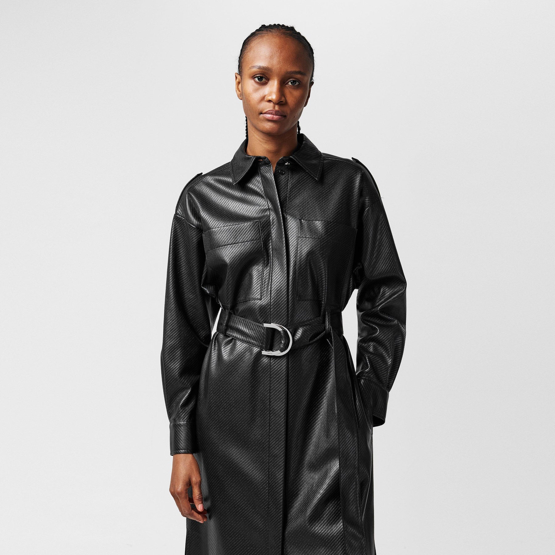 Women's Delaxa Dress, Synthetic-Coated Faux Leather
