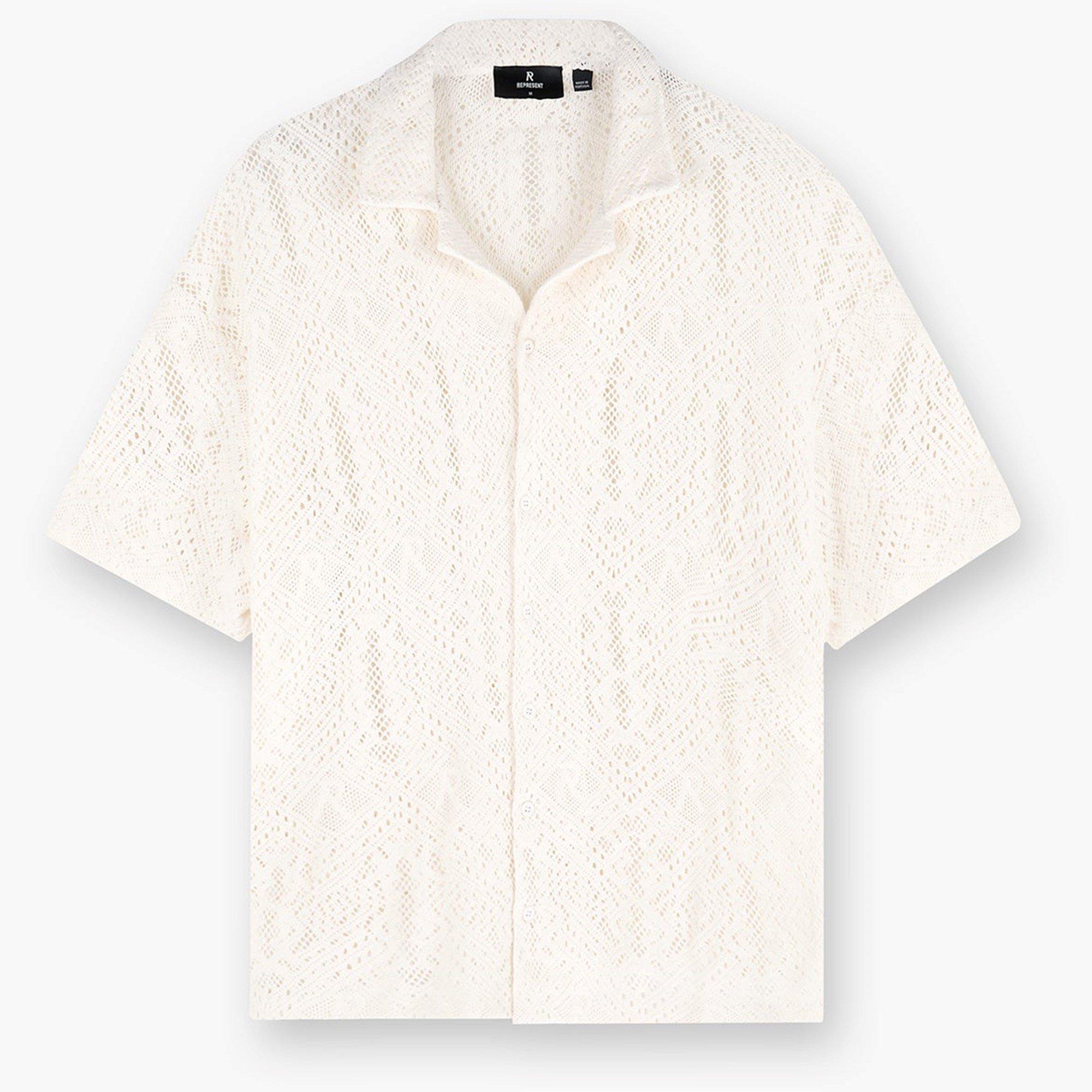 Rep All Over Crochet Cotton Short Sleeve Shirt