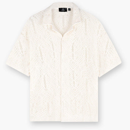 Rep All Over Crochet Cotton Short Sleeve Shirt