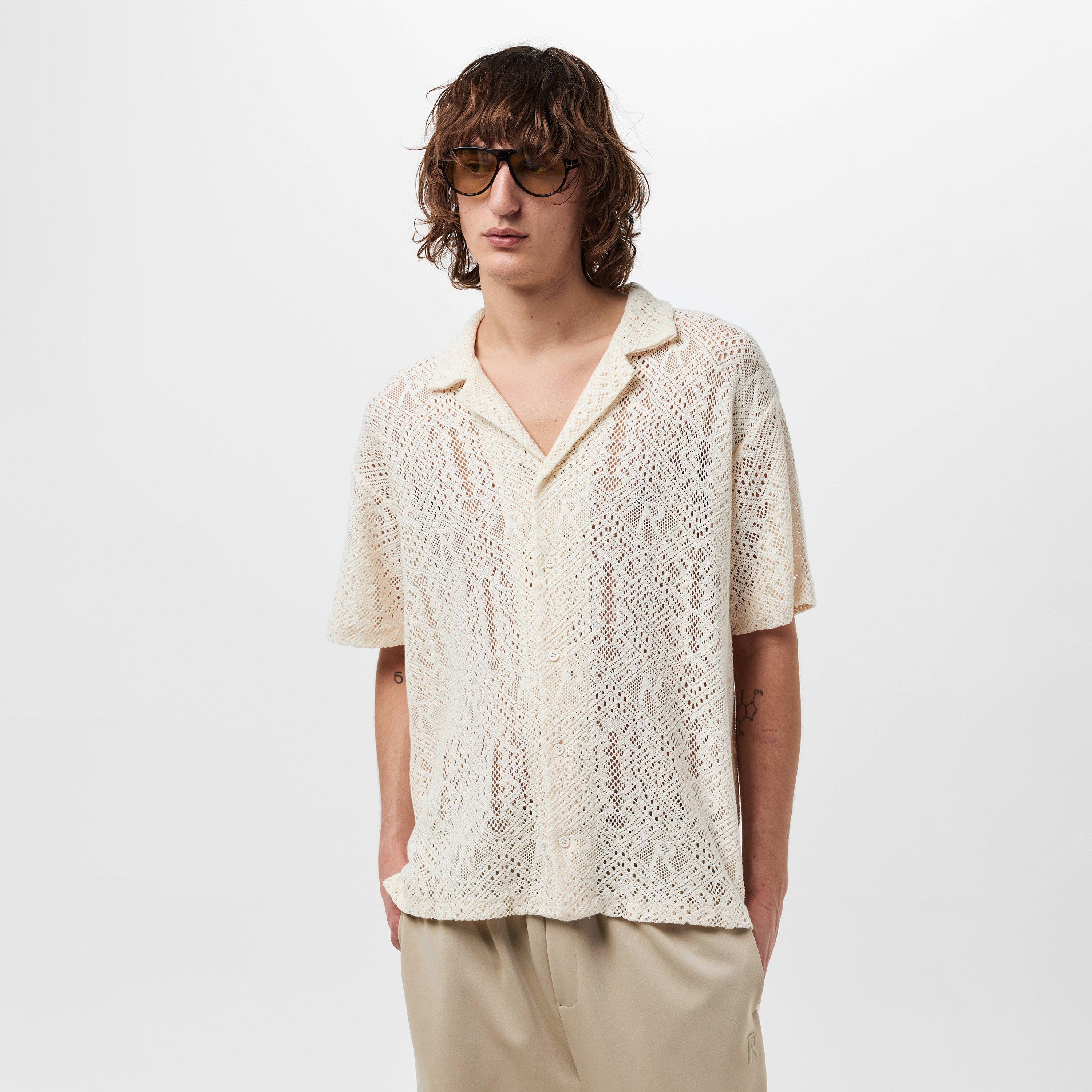 Rep All Over Crochet Cotton Short Sleeve Shirt