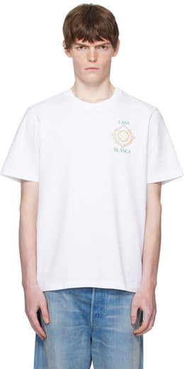 White Championship Diamond Printed T-shirt
