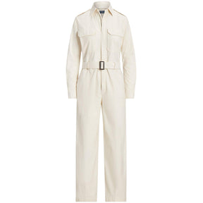 Belted Twill Jumpsuit
