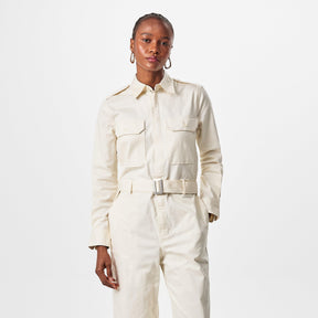 Belted Twill Jumpsuit