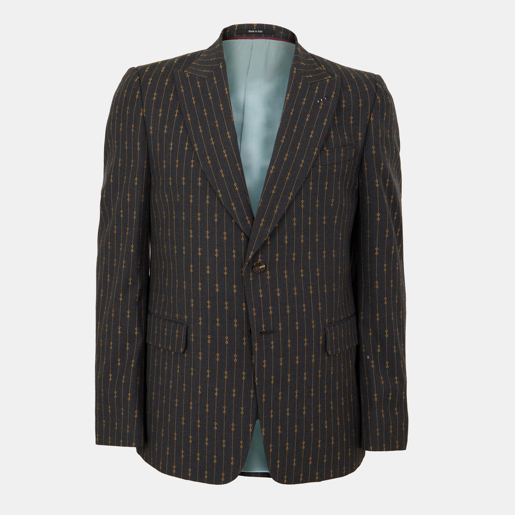 Horsebit Striped Formal Suit