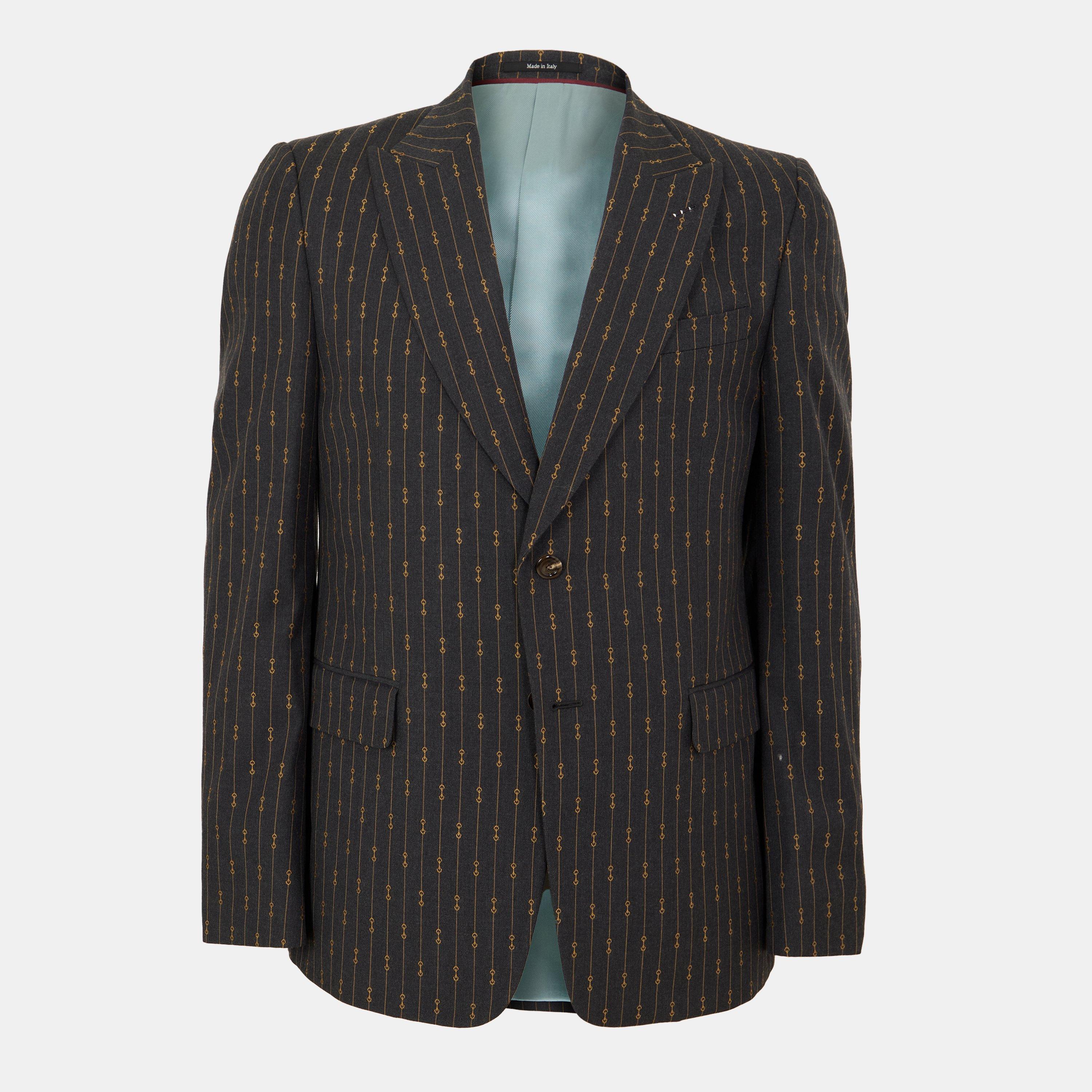 Horsebit Striped Formal Suit
