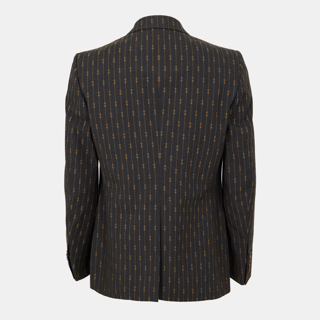 Horsebit Striped Formal Suit