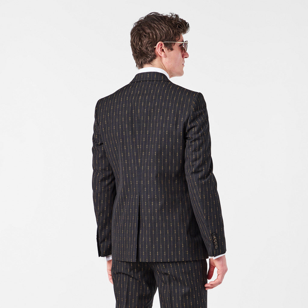 Horsebit Striped Formal Suit