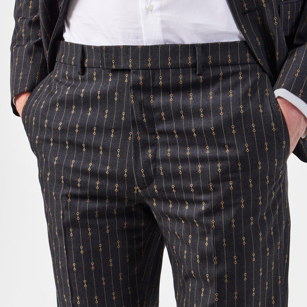Horsebit Striped Formal Suit