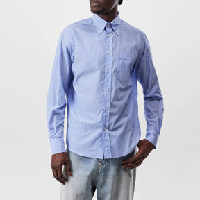 Embroidered V-Logo Signature Striped Shirt