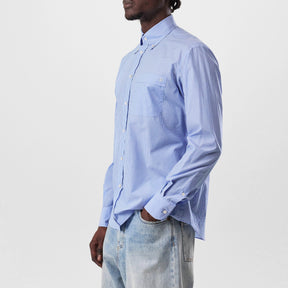 Embroidered V-Logo Signature Striped Shirt