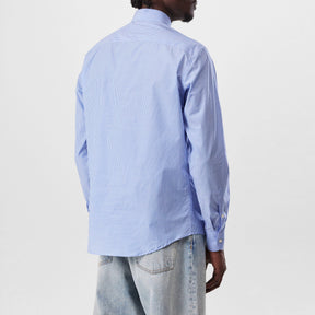 Embroidered V-Logo Signature Striped Shirt