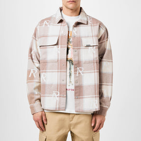 Men's All Over Initial Flannel Oversized Shirt, Streetwear