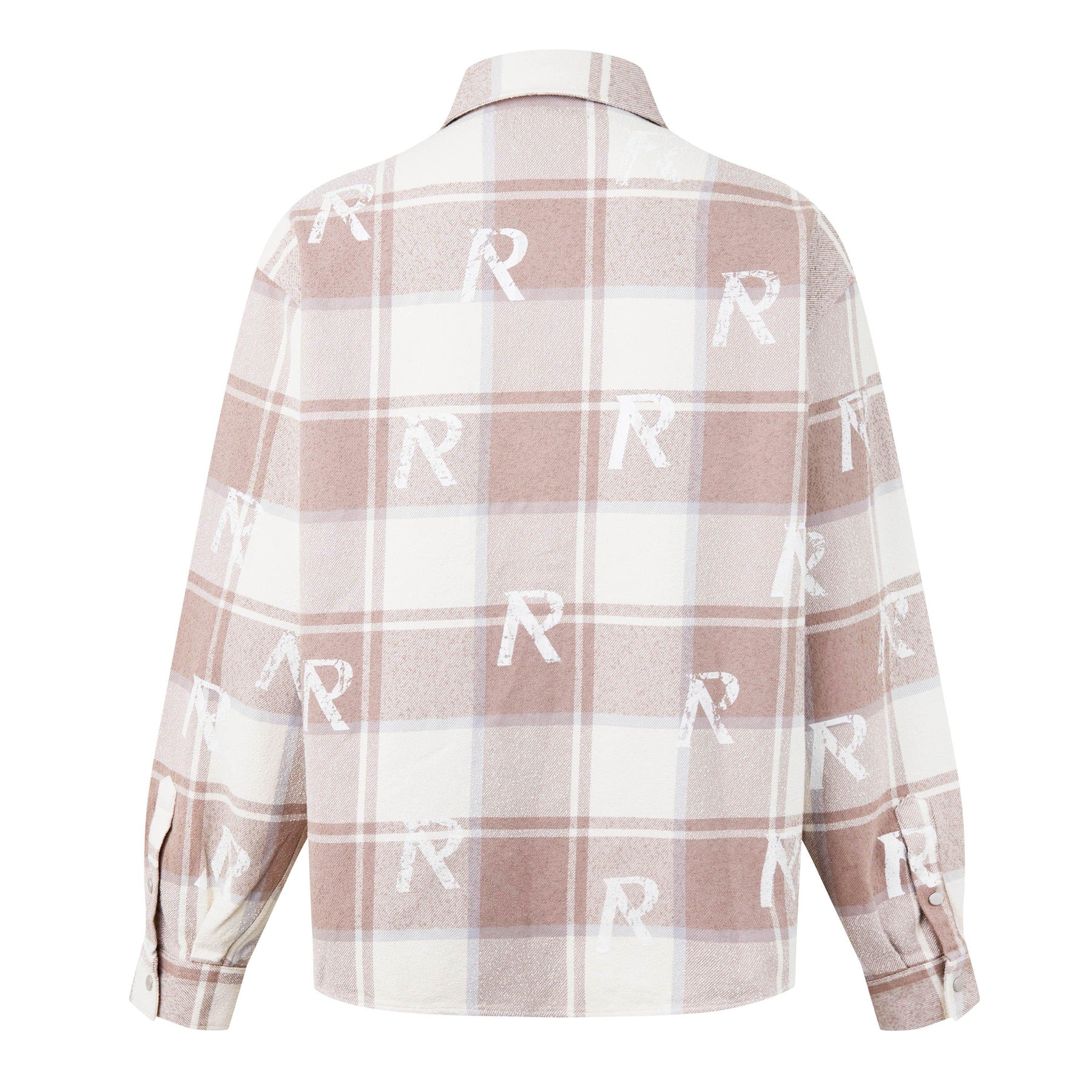 Men's All Over Initial Flannel Oversized Shirt, Streetwear