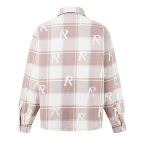 Men's All Over Initial Flannel Oversized Shirt, Streetwear