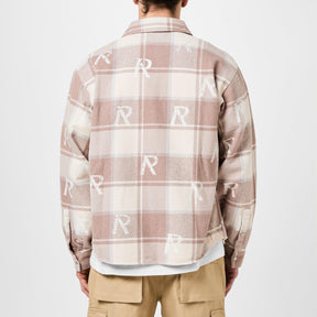 Men's All Over Initial Flannel Oversized Shirt, Streetwear