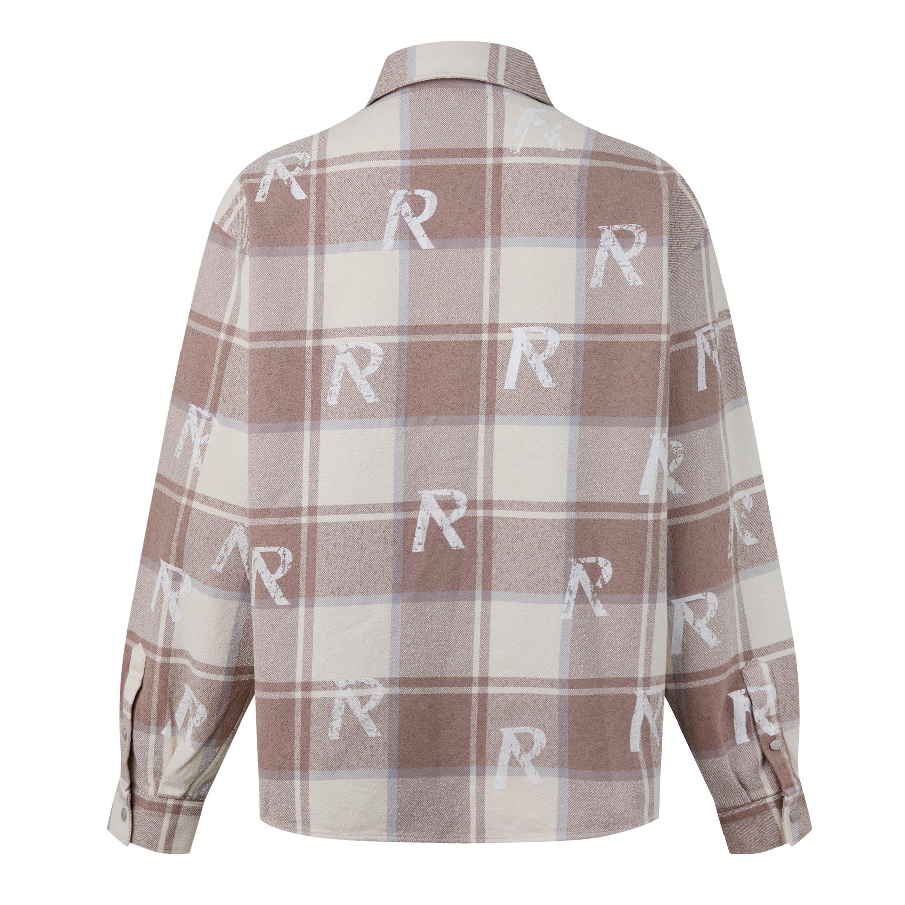 Men's All Over Initial Flannel Oversized Shirt, Streetwear