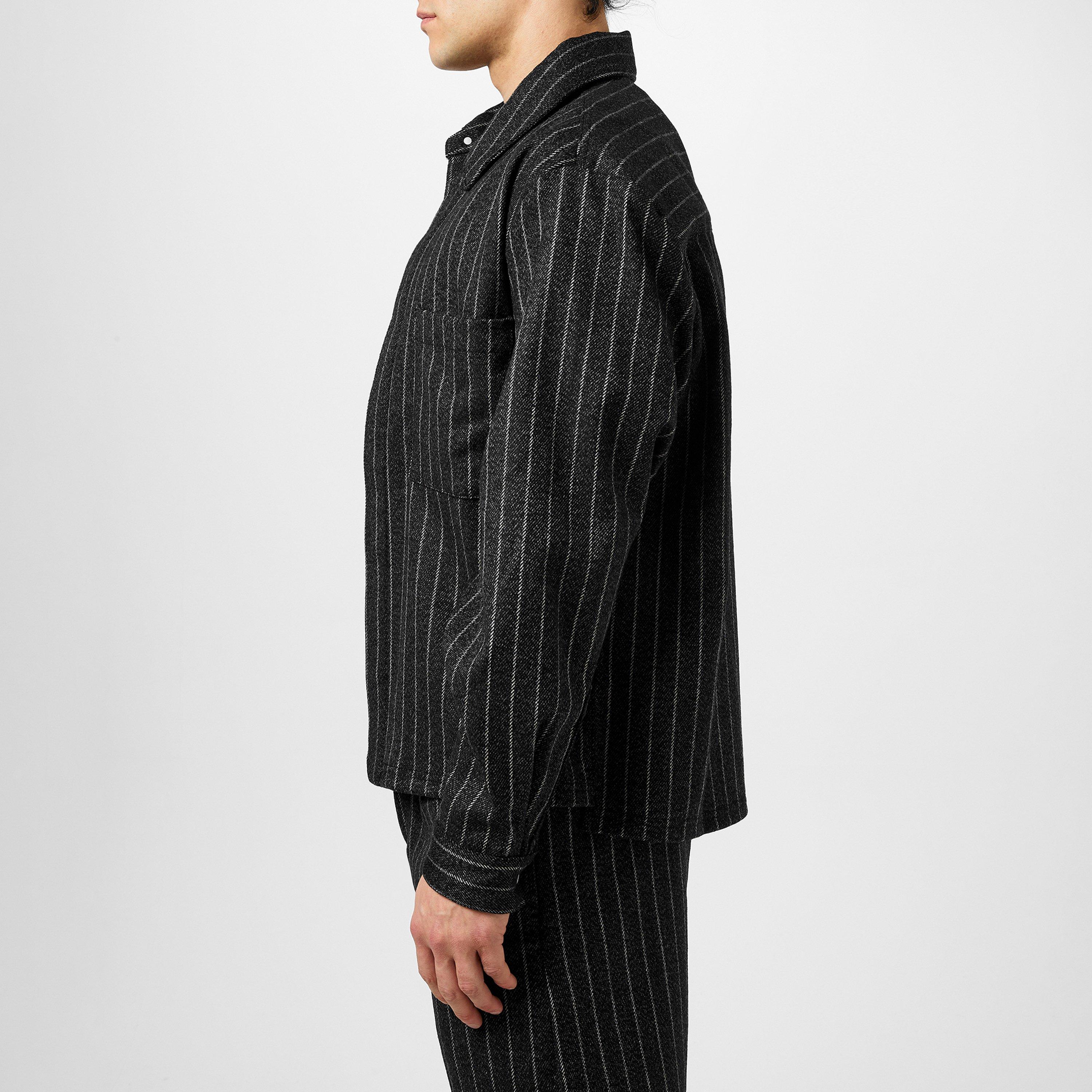 Cropped Wool Long Sleeve Oversized Fit Overshirt