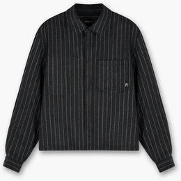 Cropped Wool Long Sleeve Oversized Fit Overshirt