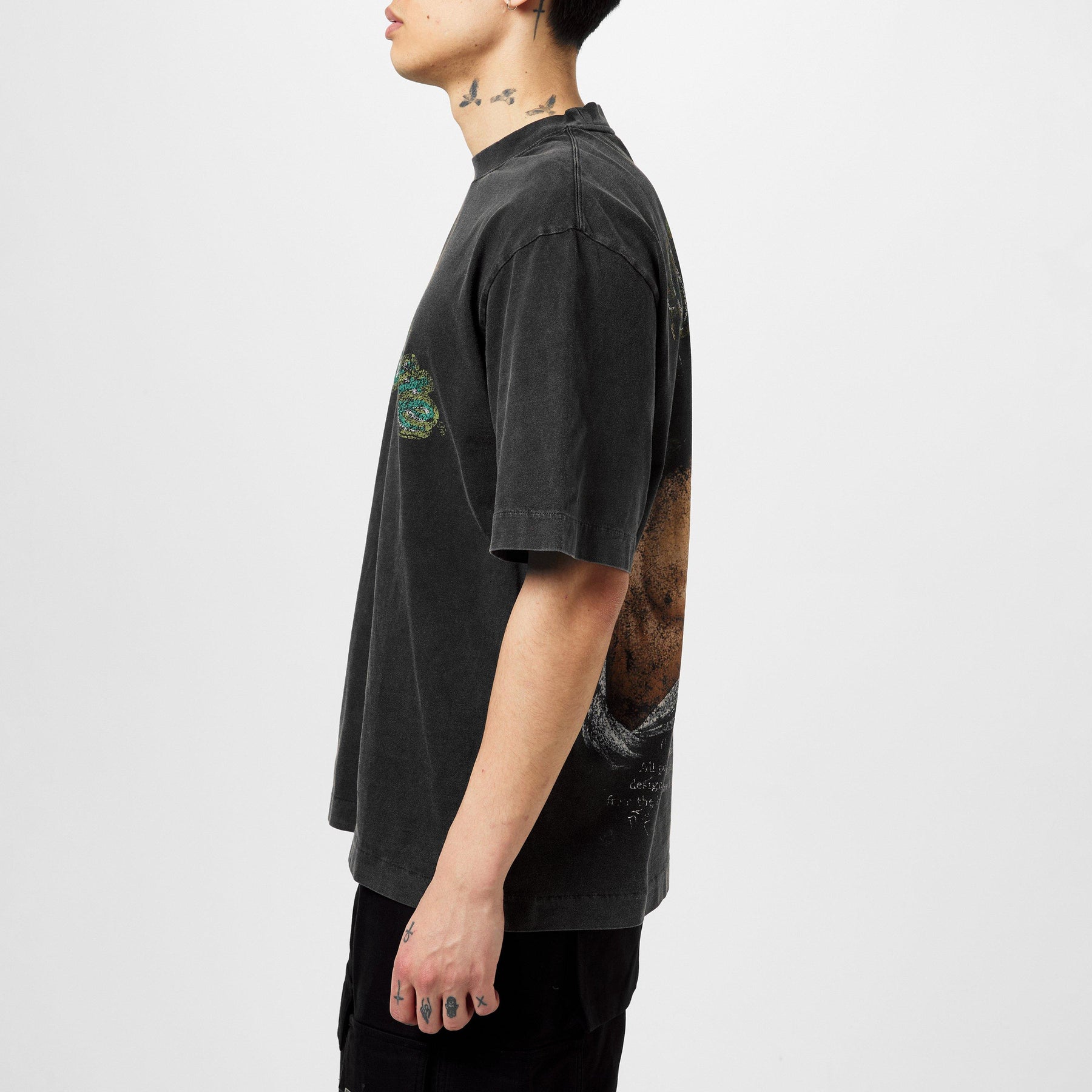 Men's Bacchus Skate Tee, Distressed T-Shirt