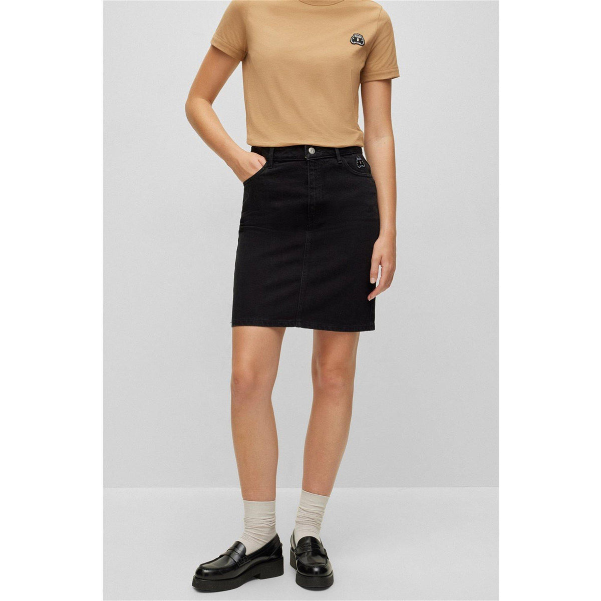 Black Denim Skirt
