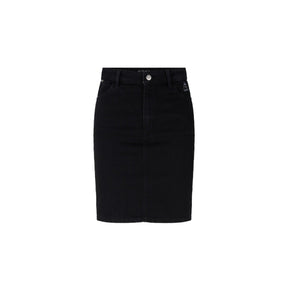 Women's Denim Skirt with London-Inspired Patches