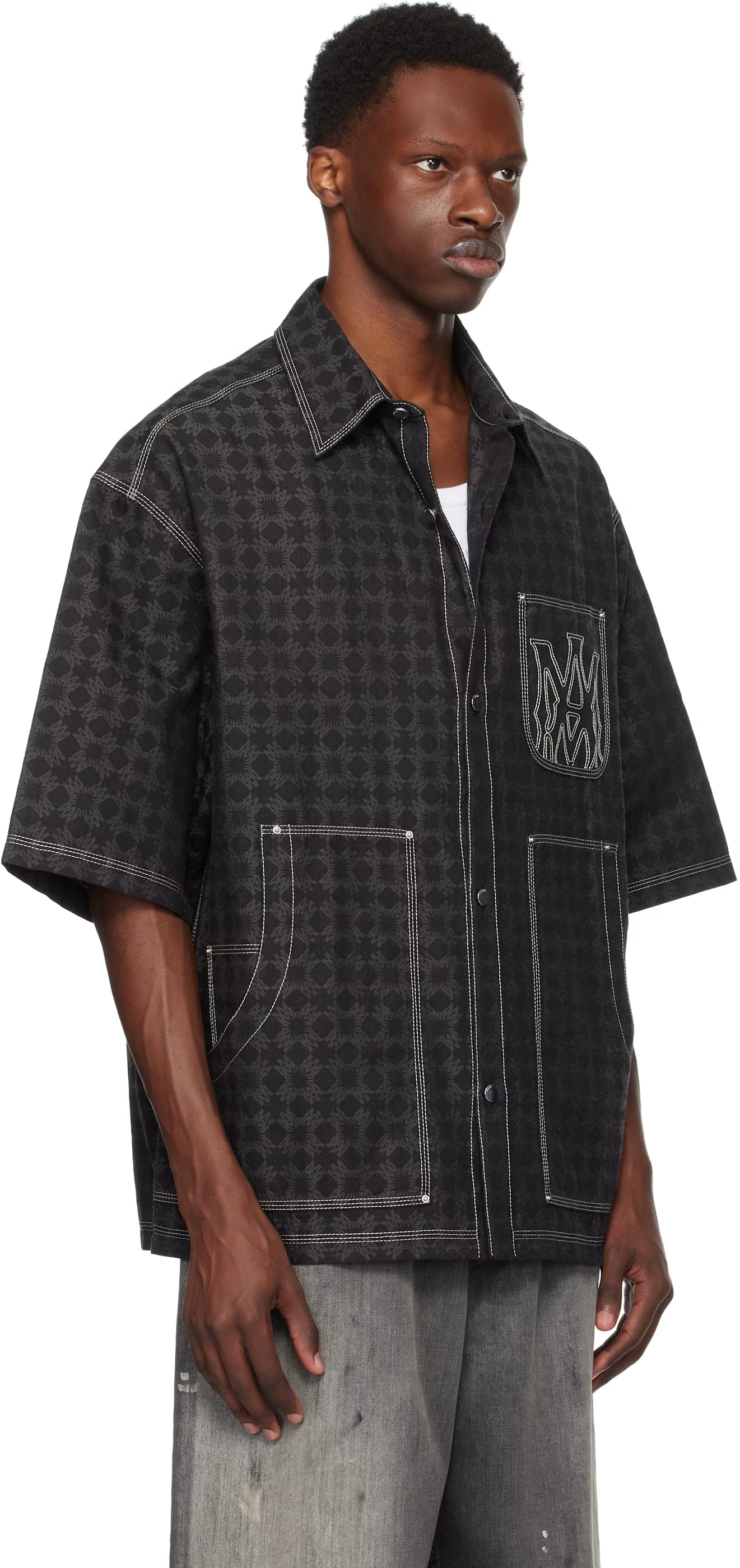 Black 'MA' Quad Work Shirt