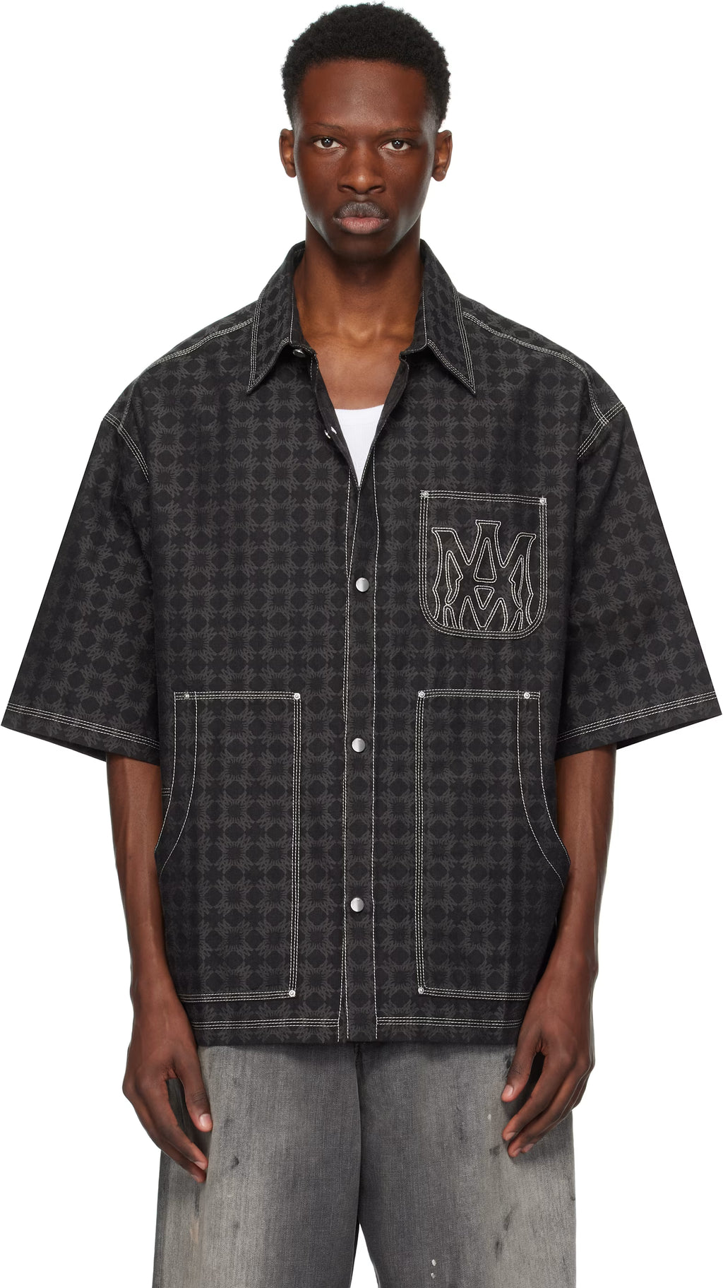Black 'MA' Quad Work Shirt