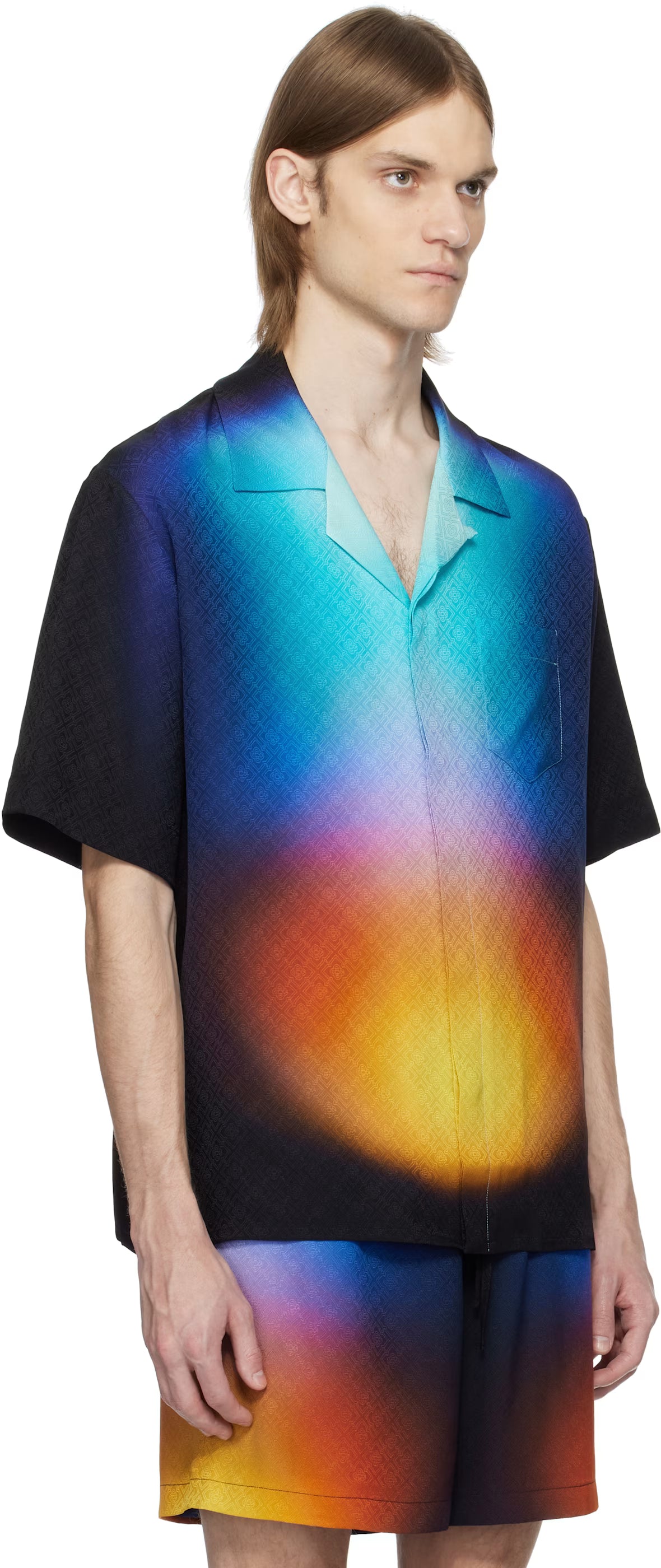 Multicolor Gradient Silk Shirt