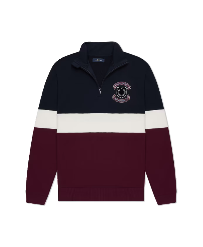 Fred Perry Embroidered Shield Half Zip Sweatshirt