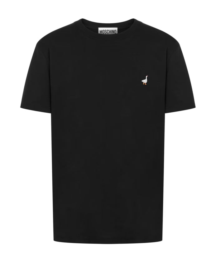 Moschino Duck Embroidered Black T-shirts and Polos
