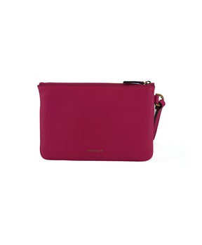 Pink Calf Leather Pouch Clutch Bag
