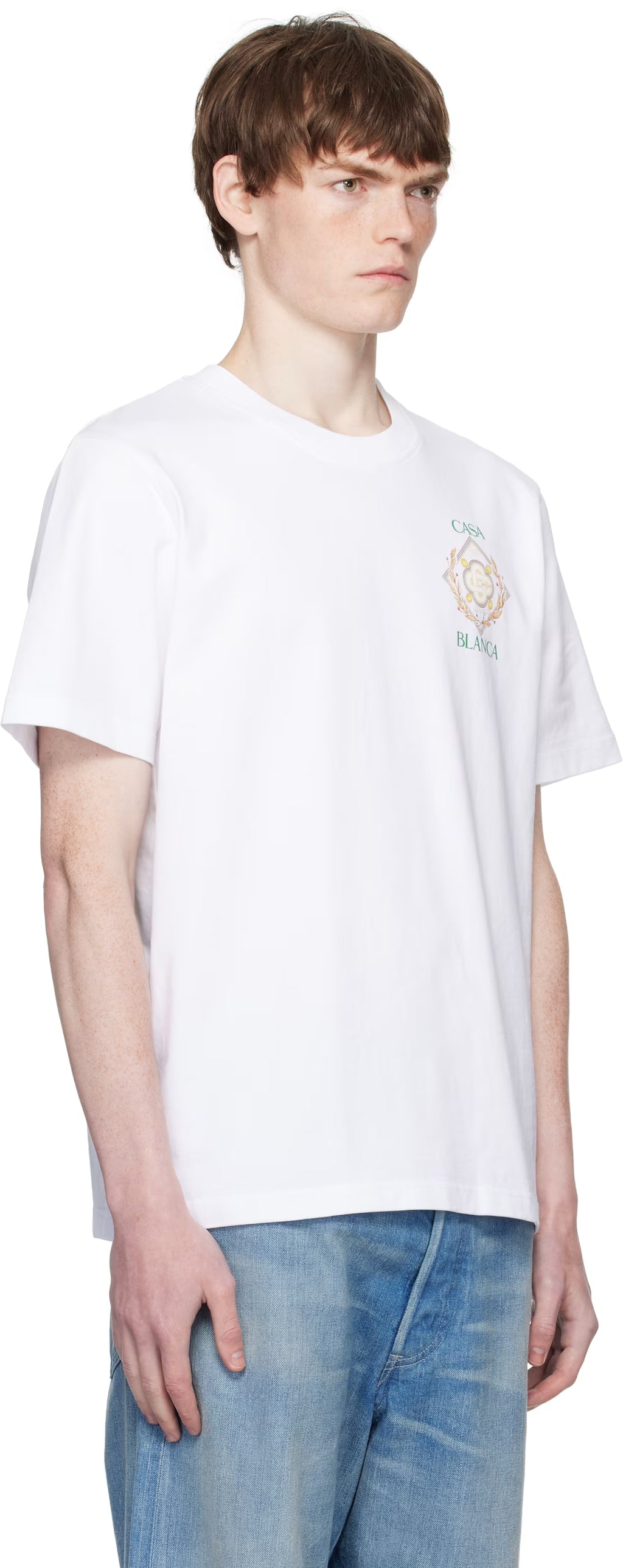 White Championship Diamond Printed T-shirt