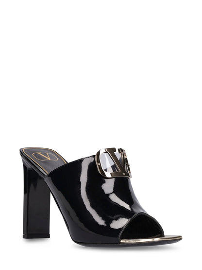 Valentino Garavani Valentino Garavani 100mm Vlogo patent leather sandals - Size: UK 3 Heels | Shop From The Mirage