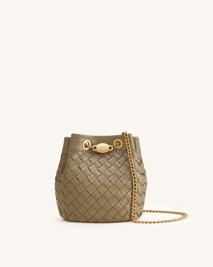Yara Hand-Woven Bucket Bag - Black