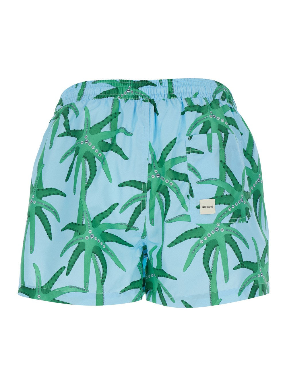 Jacquemus 'Le Maillot Puntini' Light Blue Swimsuit with Elastic Waist and All-Over Print in Tech Fabric Man