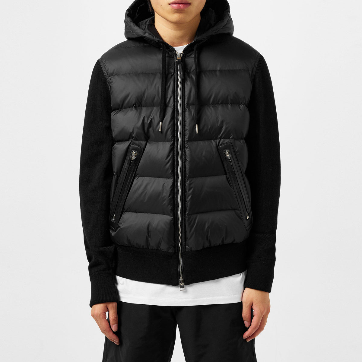Knit Panelled Puffer Jacket