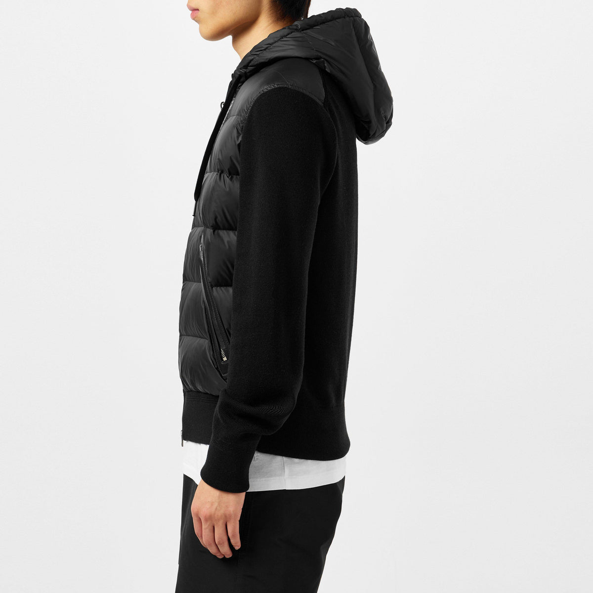 Knit Panelled Puffer Jacket