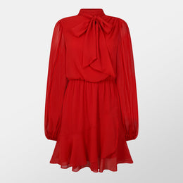 Zebrina Neck Tie Shift Dress
