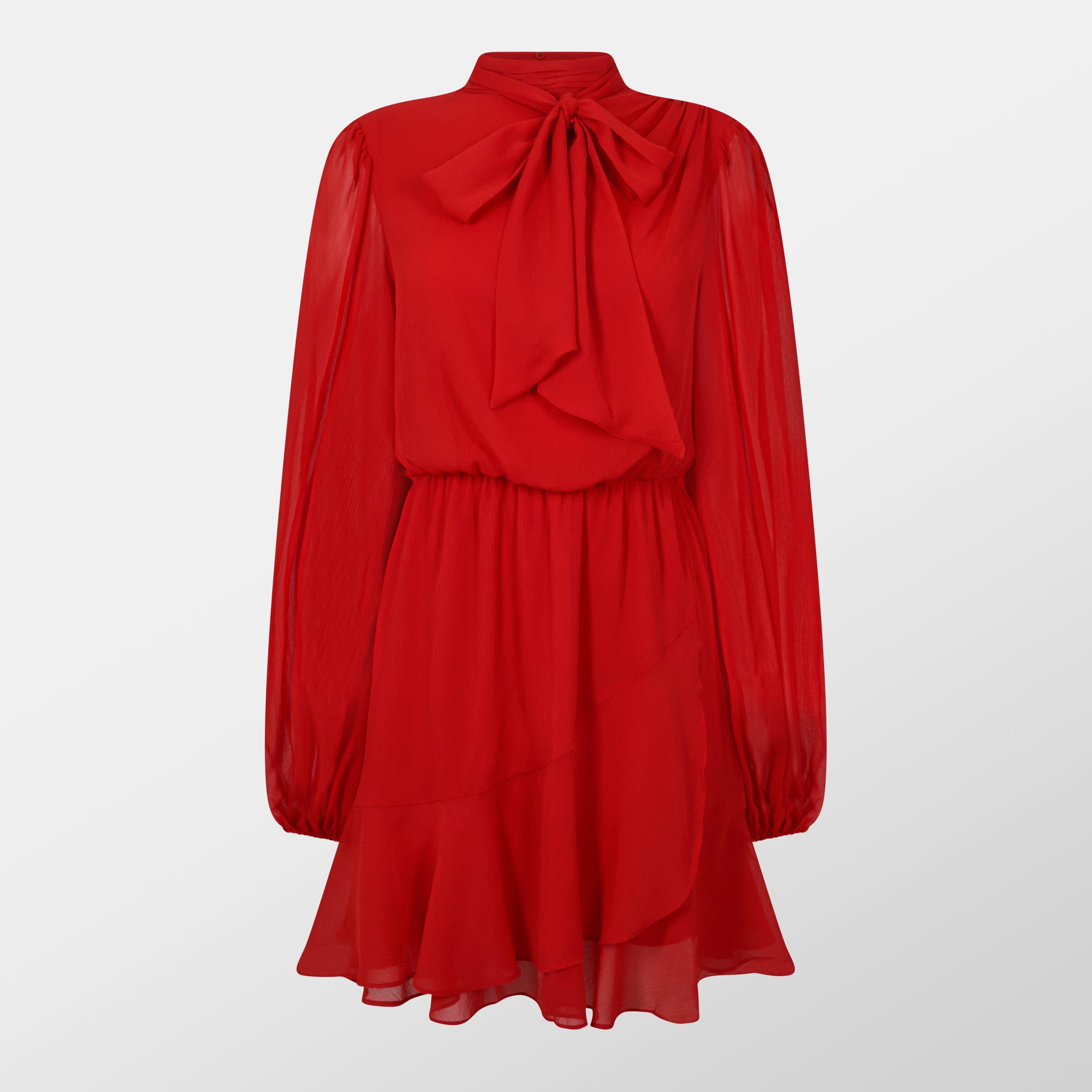 Zebrina Neck Tie Shift Dress