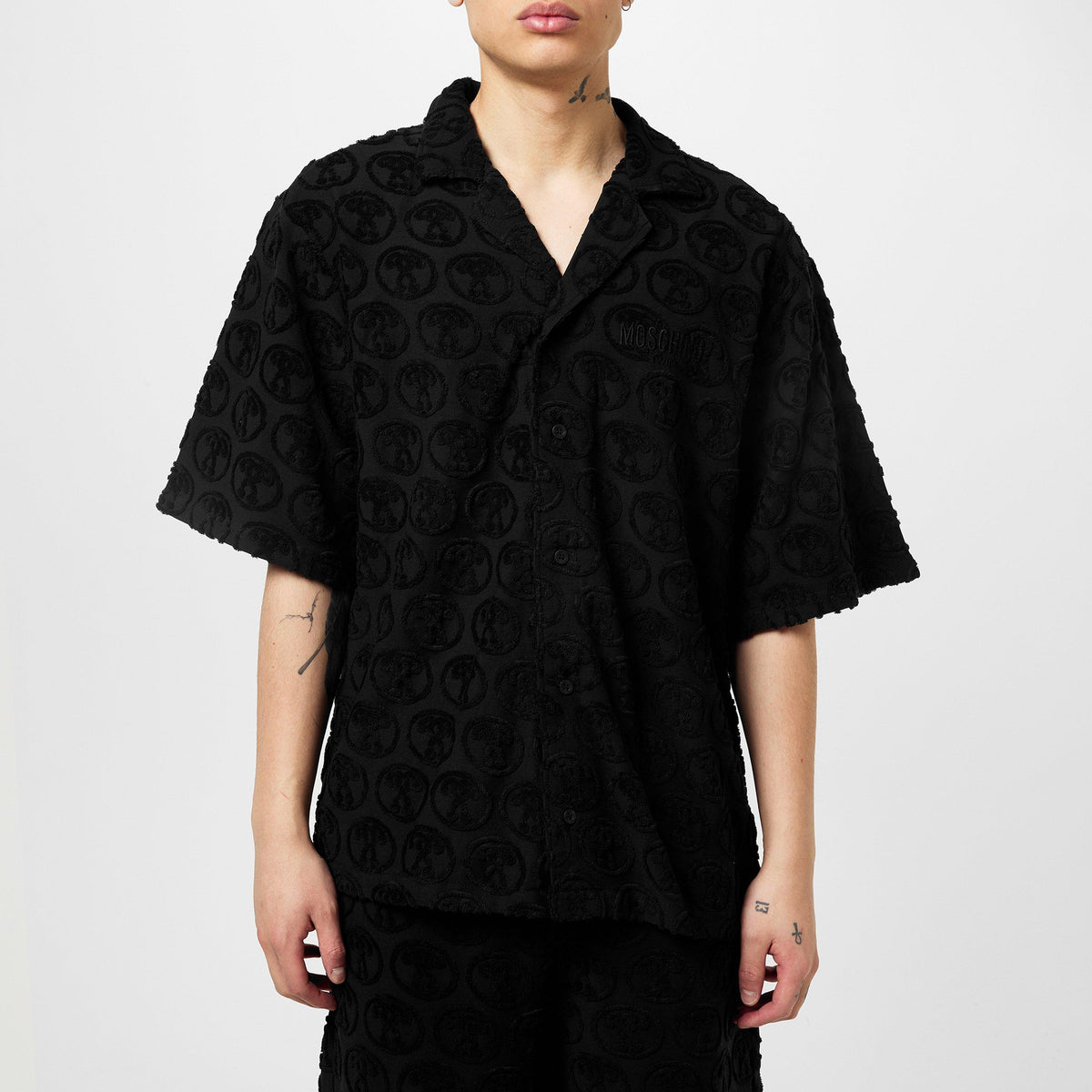 Textured Logo Short Sleeve Shirt