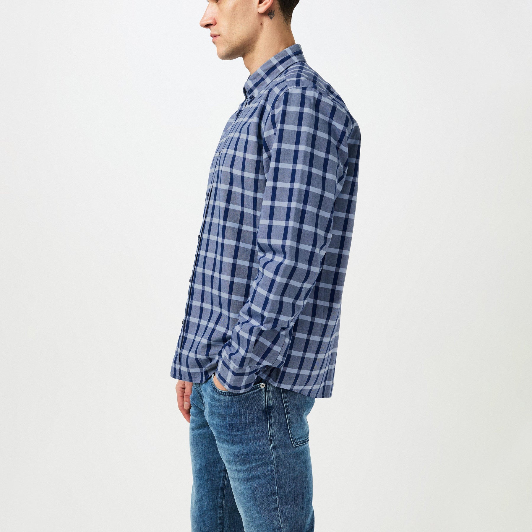 Men's HBB CLiam BD Ck Patterned Long-Sleeve Shirt